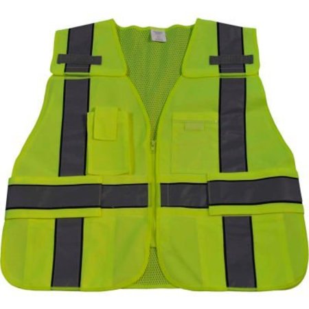 PETRA ROC INC Petra Roc Two Tone Expandable 5-Point Breakaway Public Safety Vest, ANSI Class 2, Lime/Navy, S-XL LV2-BPSV-REG